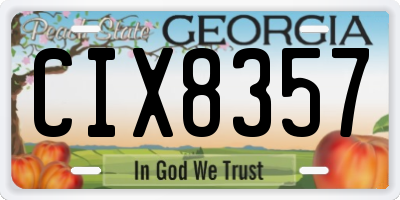 GA license plate CIX8357