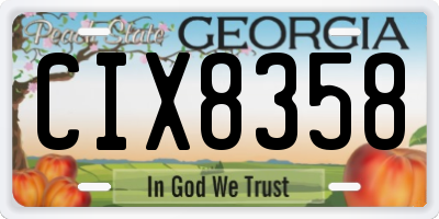 GA license plate CIX8358