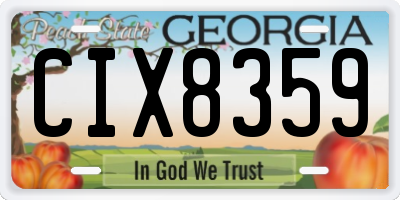 GA license plate CIX8359