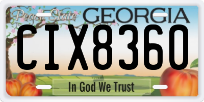 GA license plate CIX8360
