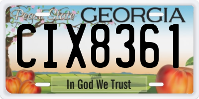 GA license plate CIX8361