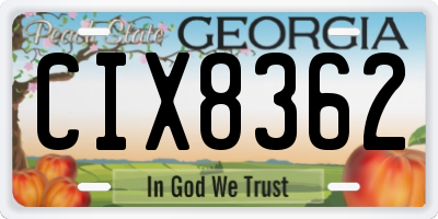 GA license plate CIX8362