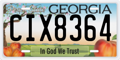 GA license plate CIX8364