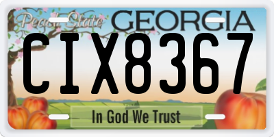 GA license plate CIX8367