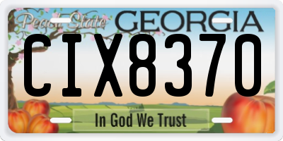GA license plate CIX8370