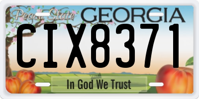 GA license plate CIX8371