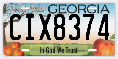 GA license plate CIX8374