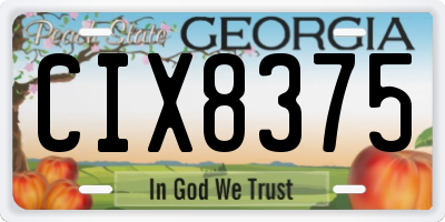 GA license plate CIX8375