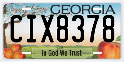 GA license plate CIX8378
