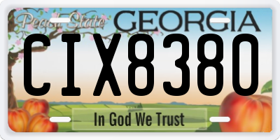GA license plate CIX8380