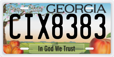GA license plate CIX8383