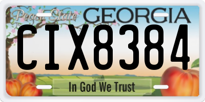 GA license plate CIX8384