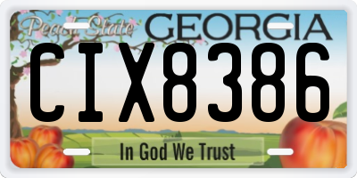 GA license plate CIX8386
