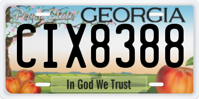 GA license plate CIX8388