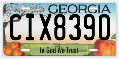 GA license plate CIX8390