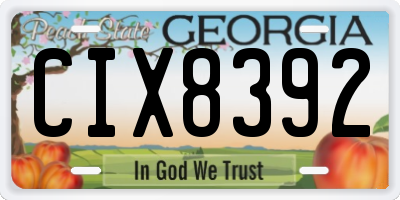 GA license plate CIX8392