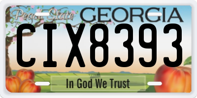 GA license plate CIX8393