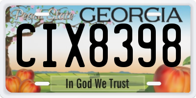 GA license plate CIX8398