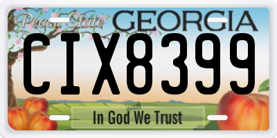 GA license plate CIX8399