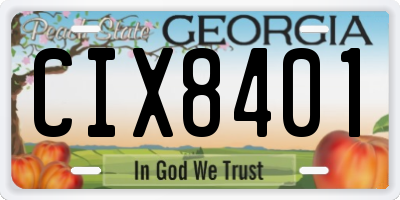 GA license plate CIX8401
