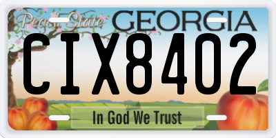 GA license plate CIX8402