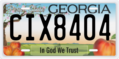 GA license plate CIX8404