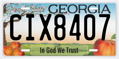 GA license plate CIX8407