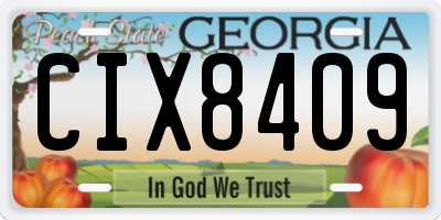 GA license plate CIX8409
