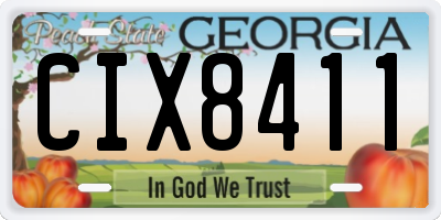 GA license plate CIX8411