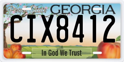 GA license plate CIX8412