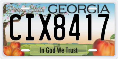 GA license plate CIX8417