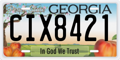 GA license plate CIX8421