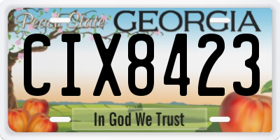 GA license plate CIX8423