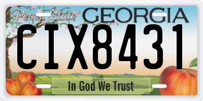 GA license plate CIX8431