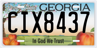 GA license plate CIX8437