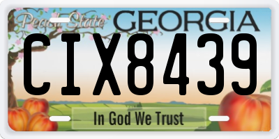 GA license plate CIX8439