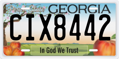 GA license plate CIX8442