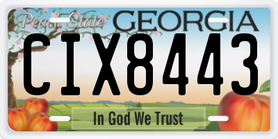 GA license plate CIX8443
