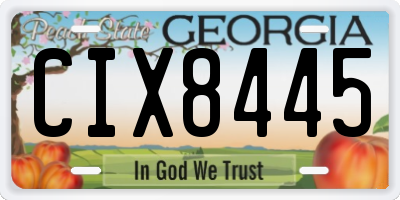 GA license plate CIX8445