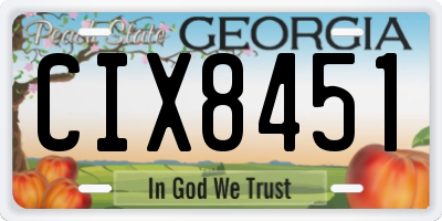 GA license plate CIX8451