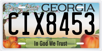 GA license plate CIX8453