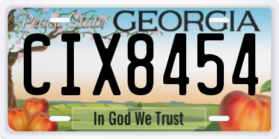 GA license plate CIX8454