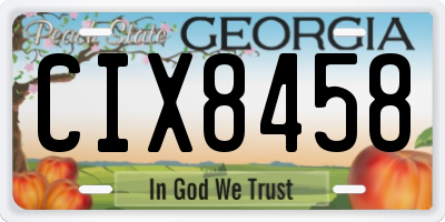 GA license plate CIX8458