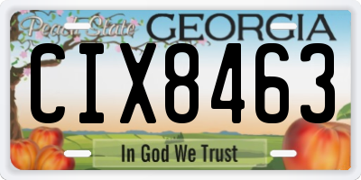 GA license plate CIX8463