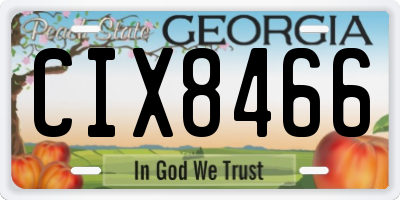 GA license plate CIX8466