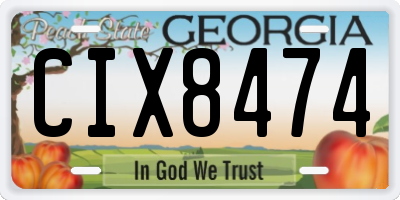 GA license plate CIX8474