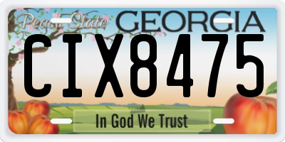 GA license plate CIX8475