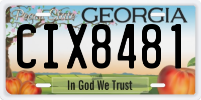 GA license plate CIX8481