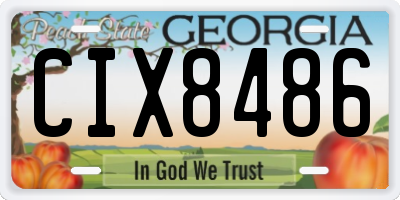 GA license plate CIX8486