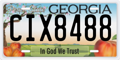 GA license plate CIX8488